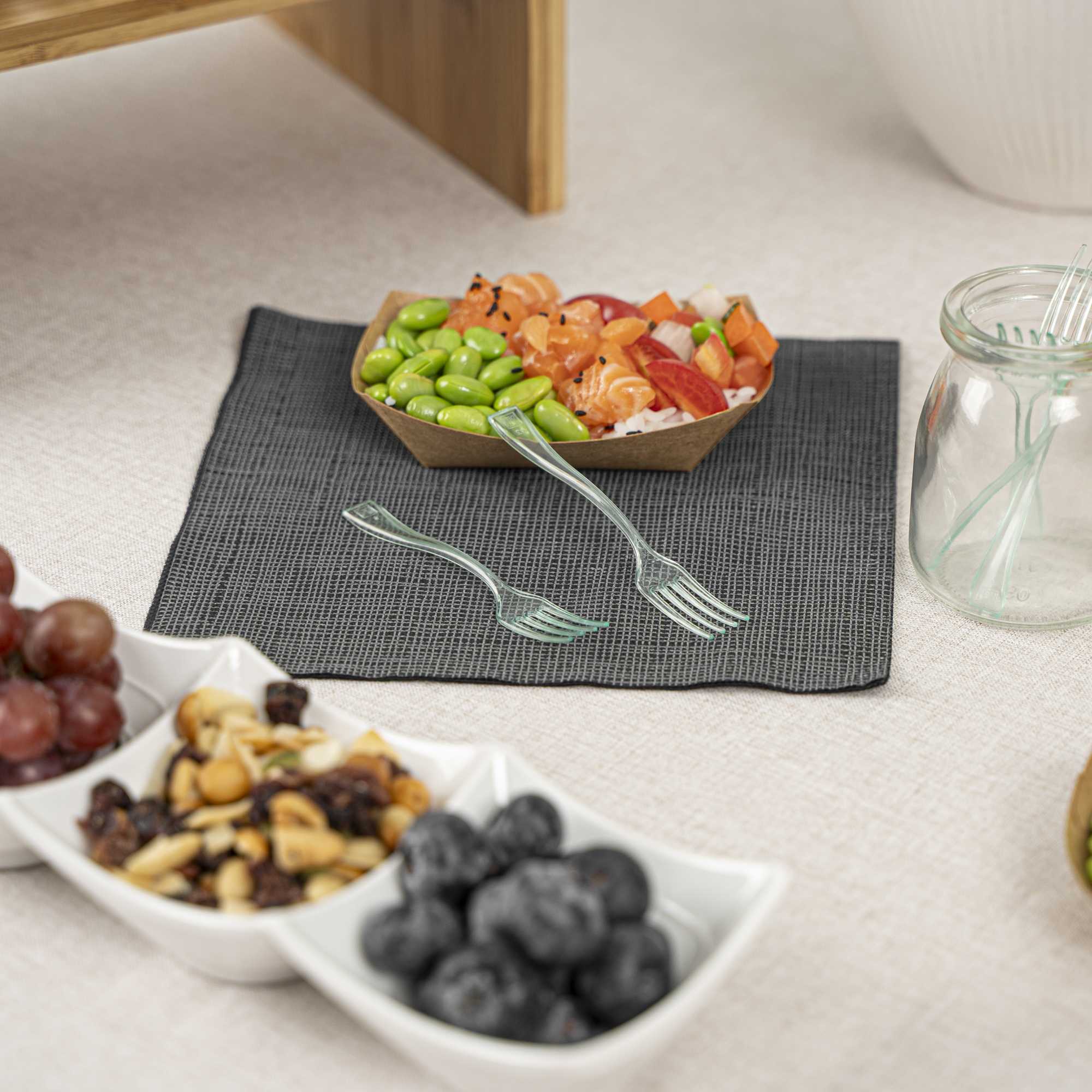 Mini Serve Seagreen Plastic Mini Fork - 4" - 500 count box