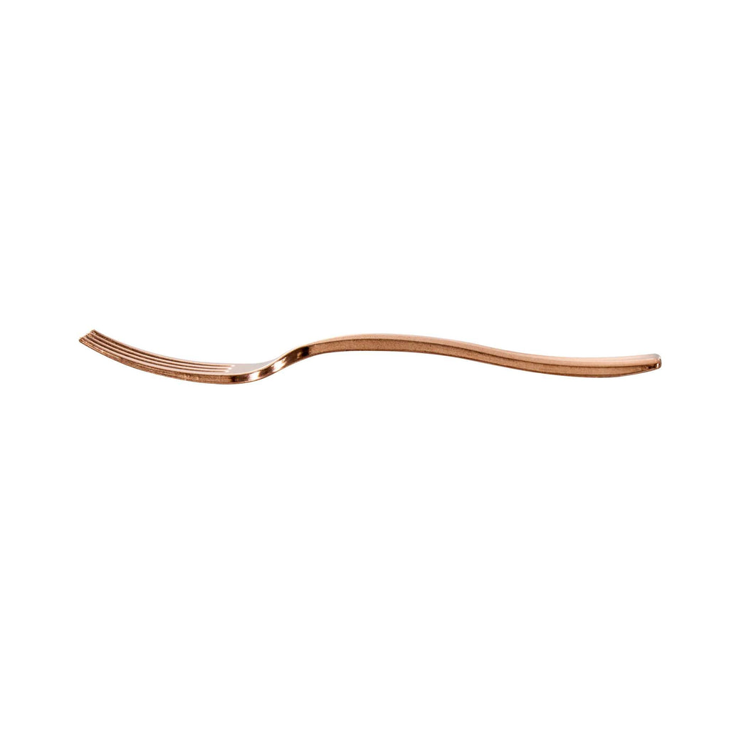 Mini Serve Rose Gold Plastic Mini Fork - 4" - 100 count box