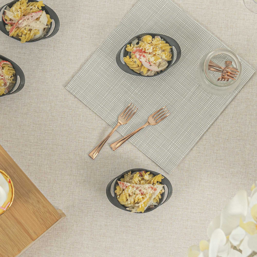 Mini Serve Rose Gold Plastic Mini Fork - 4" - 100 count box
