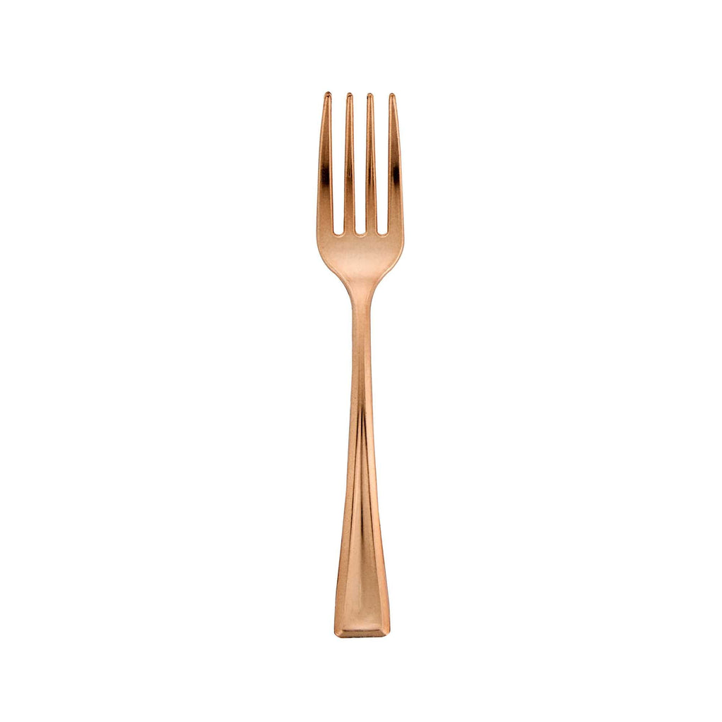 Mini Serve Rose Gold Plastic Mini Fork - 4" - 500 count box