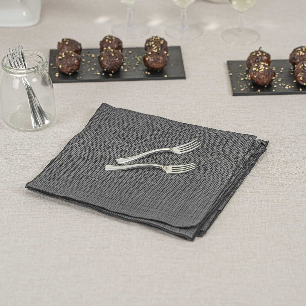 Mini Serve Silver Plastic Mini Fork - 4" - 100 count box