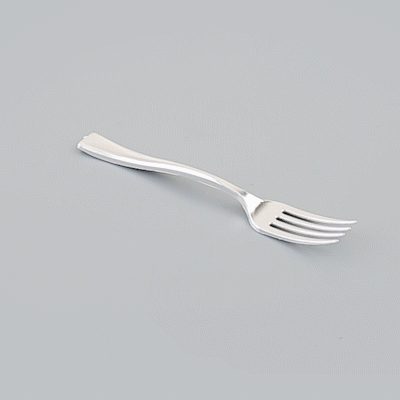 Mini Serve Silver Plastic Mini Fork - 4" - 100 count box