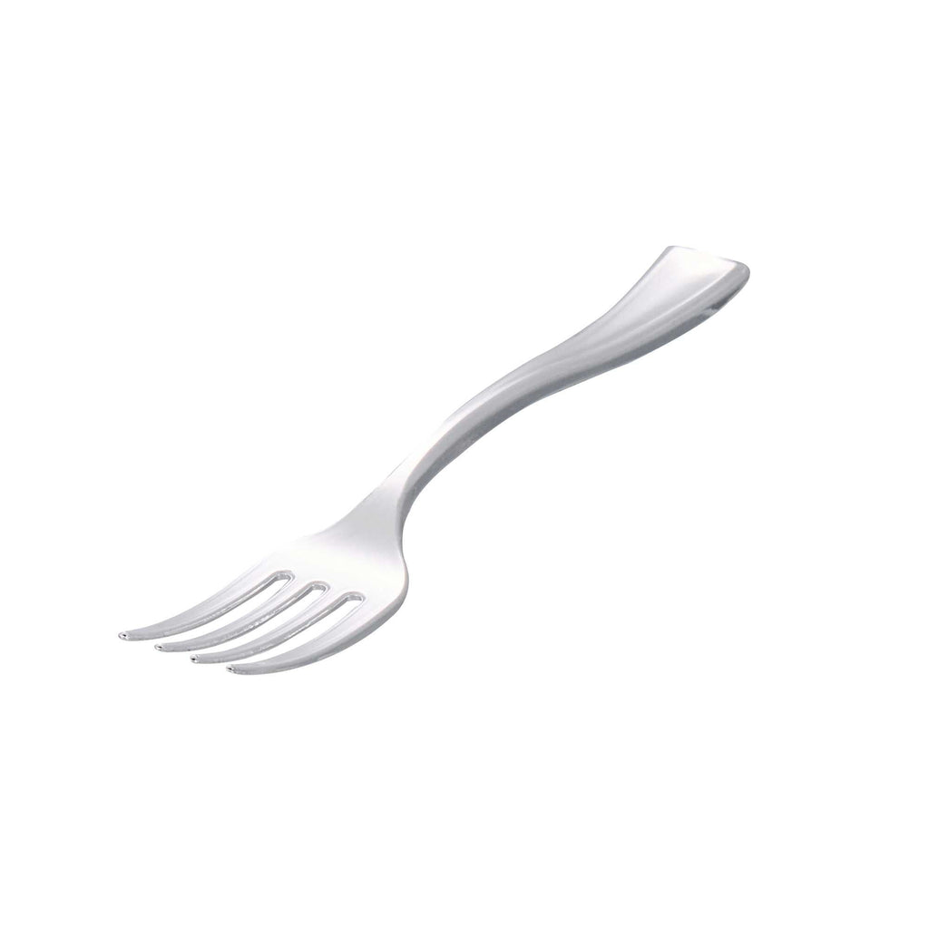 Mini Serve Silver Plastic Mini Fork - 4" - 100 count box