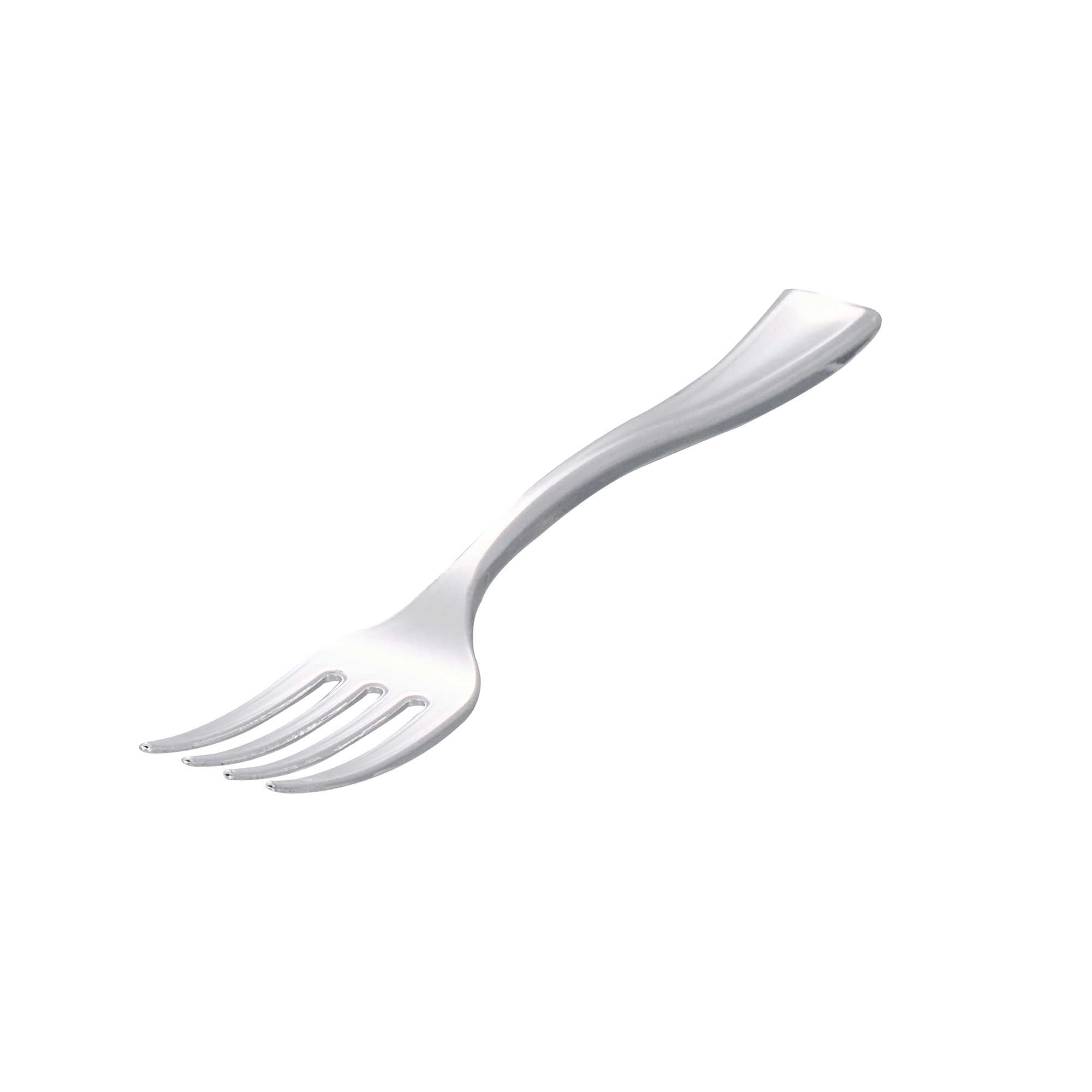 Mini Serve Silver Plastic Mini Fork - 4" - 100 count box