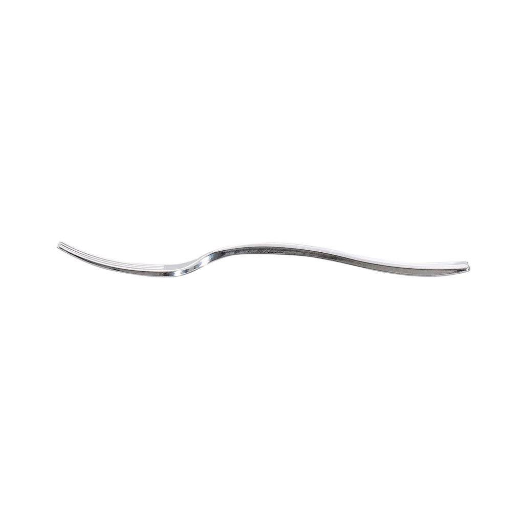 Mini Serve Silver Plastic Mini Fork - 4" - 500 count box