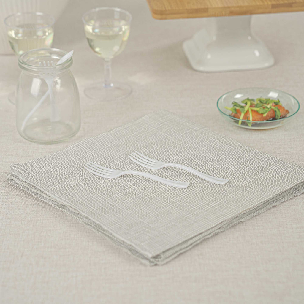Mini Serve White Plastic Mini Fork - 4" - 100 count box