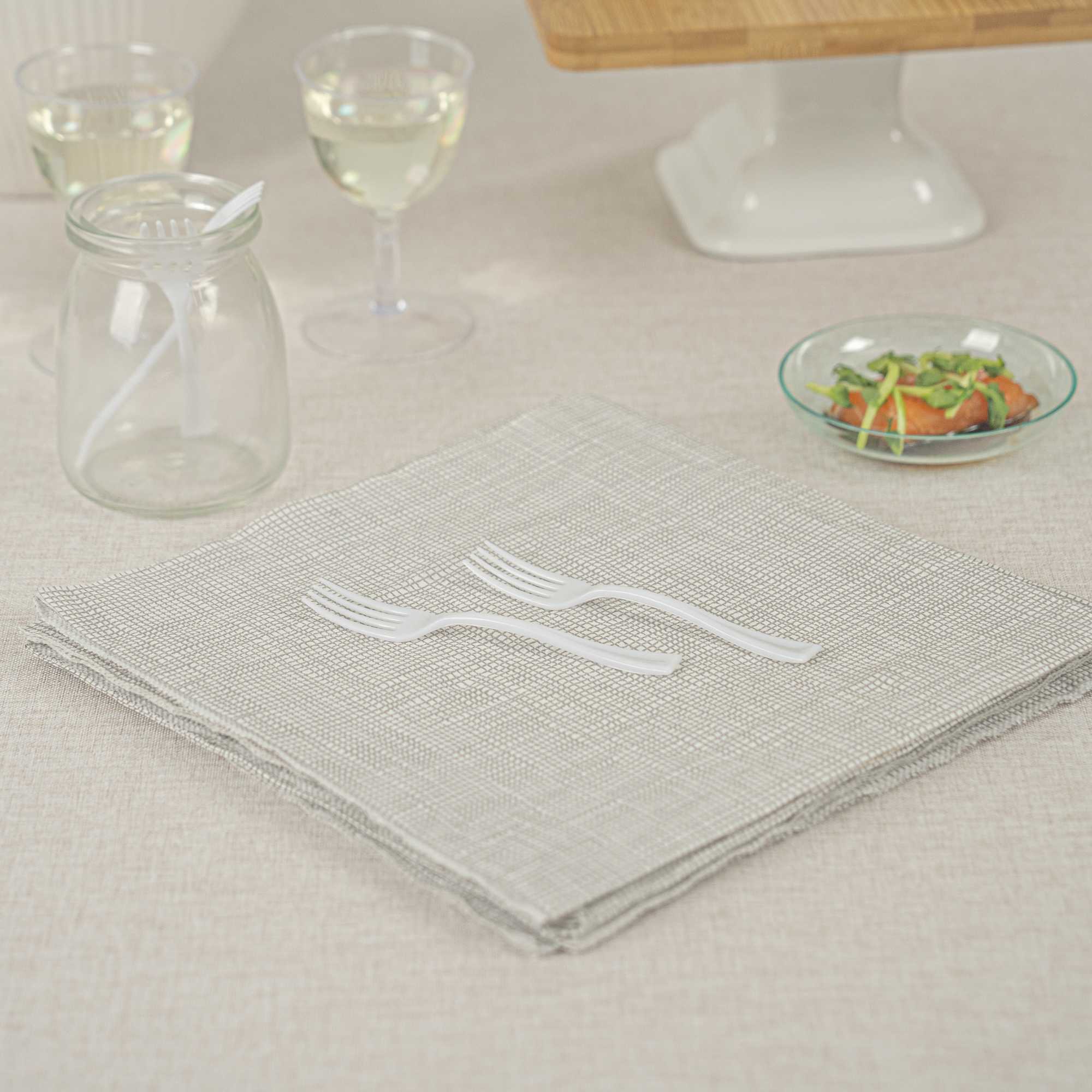 Mini Serve White Plastic Mini Fork - 4" - 100 count box