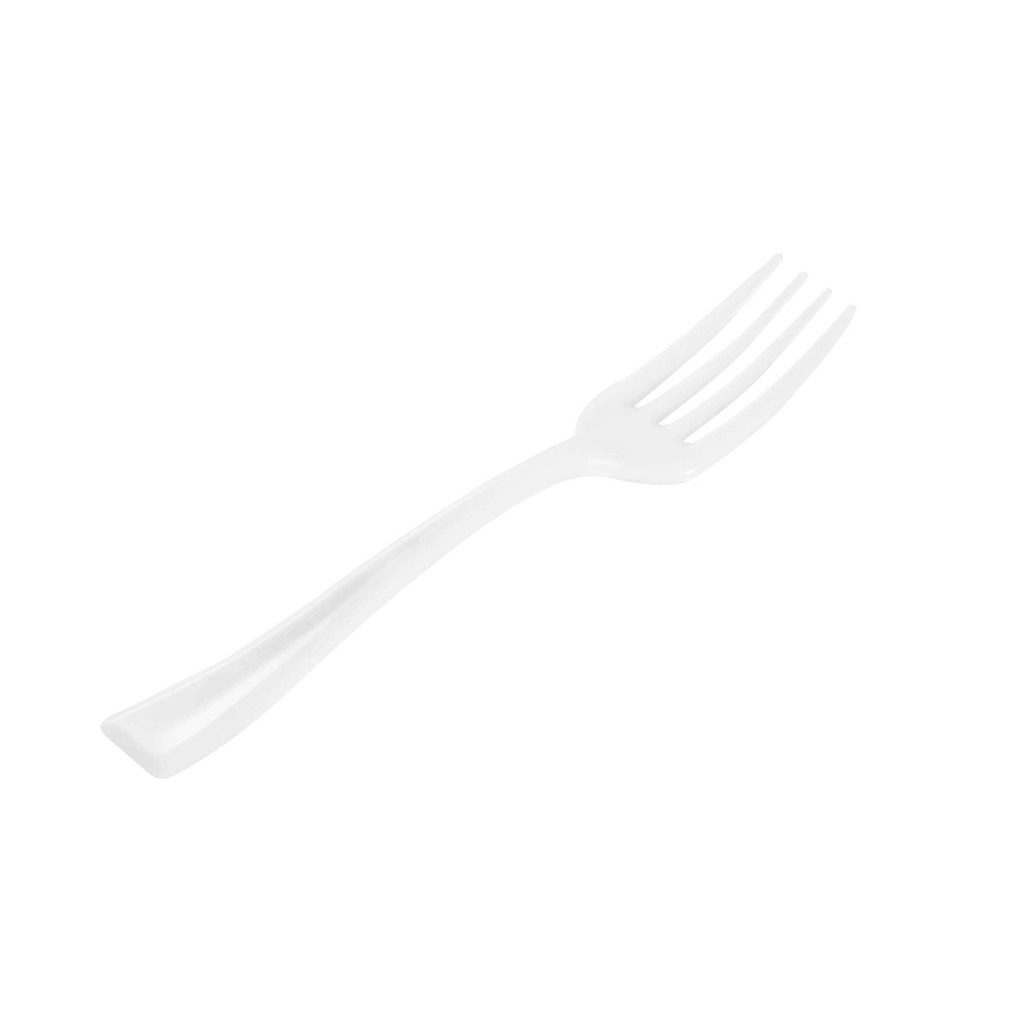 Mini Serve White Plastic Mini Fork - 4" - 100 count box