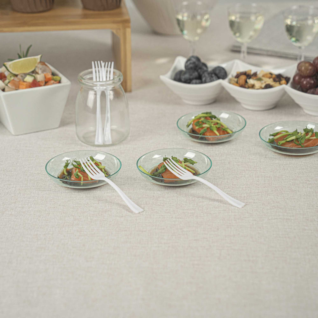 Mini Serve White Plastic Mini Fork - 4" - 100 count box