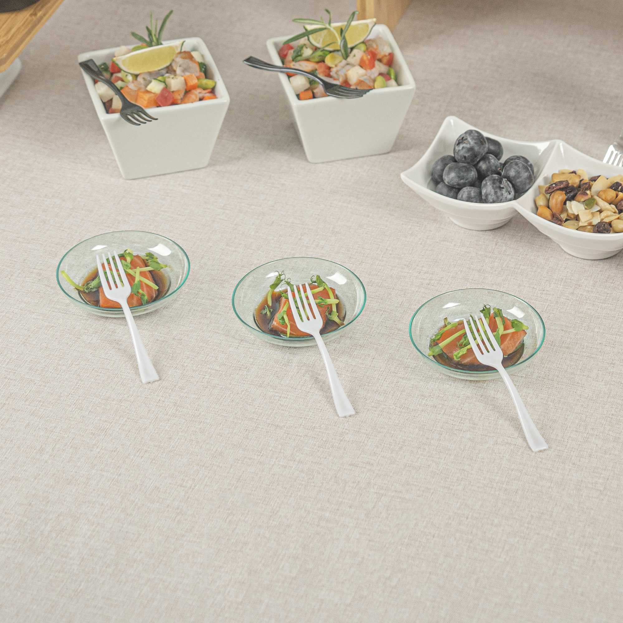 Mini Serve White Plastic Mini Fork - 4" - 100 count box