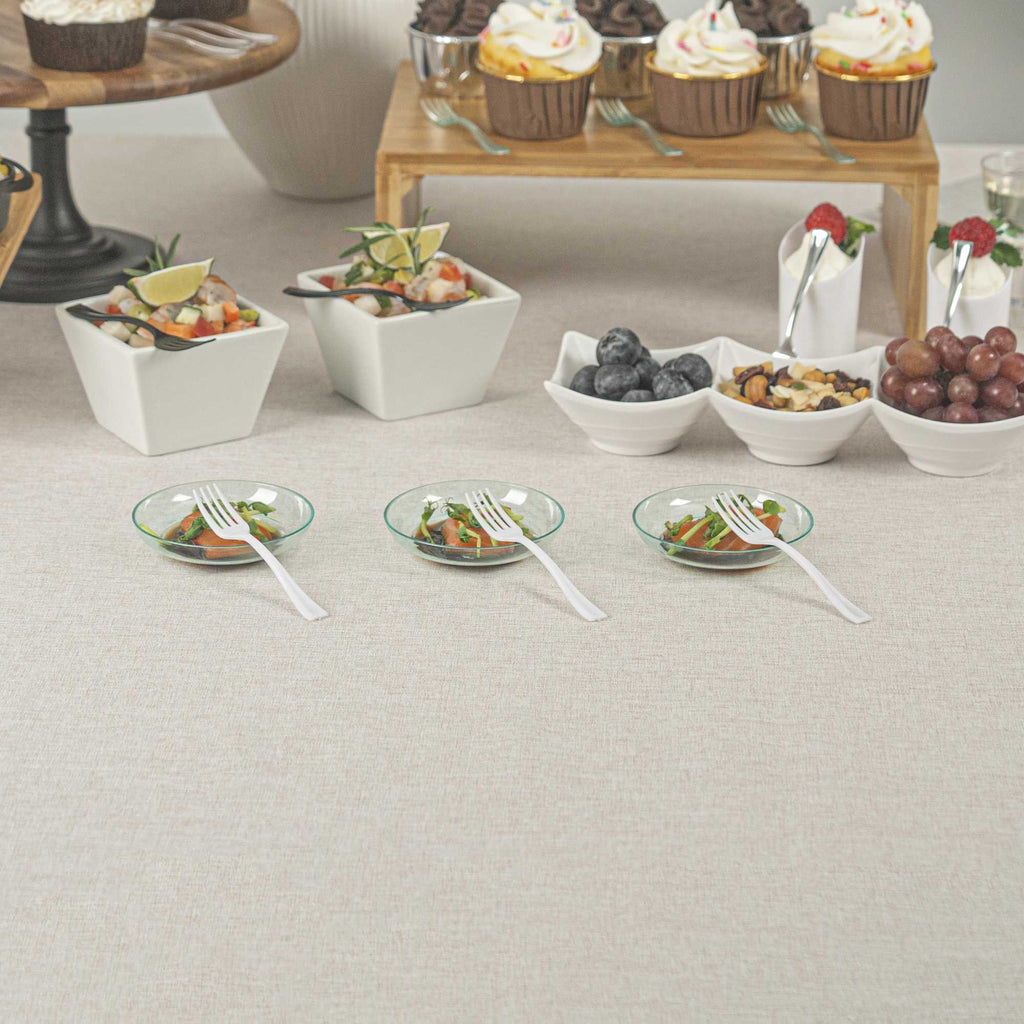 Mini Serve White Plastic Mini Fork - 4" - 100 count box
