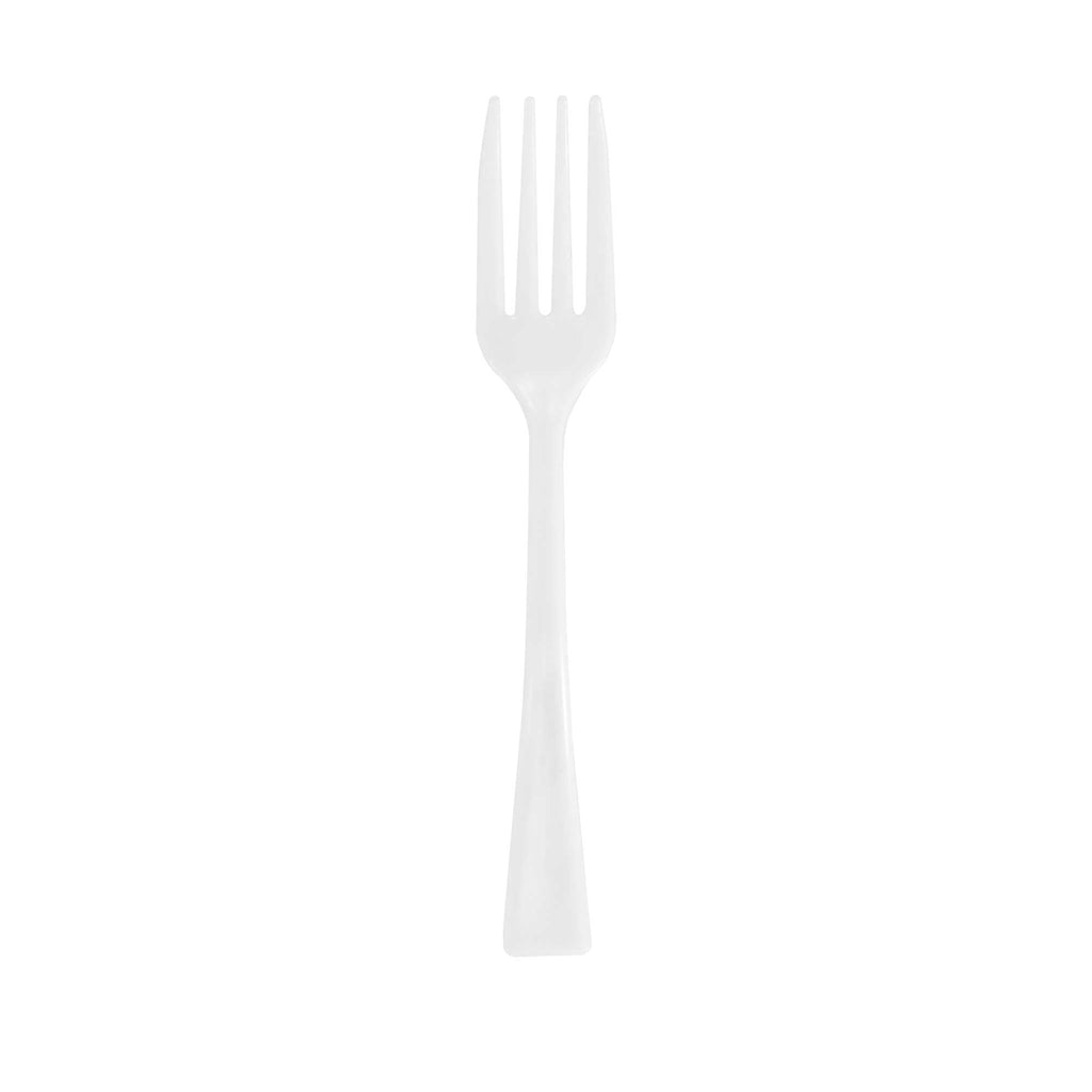 Mini Serve White Plastic Mini Fork - 4" - 500 count box