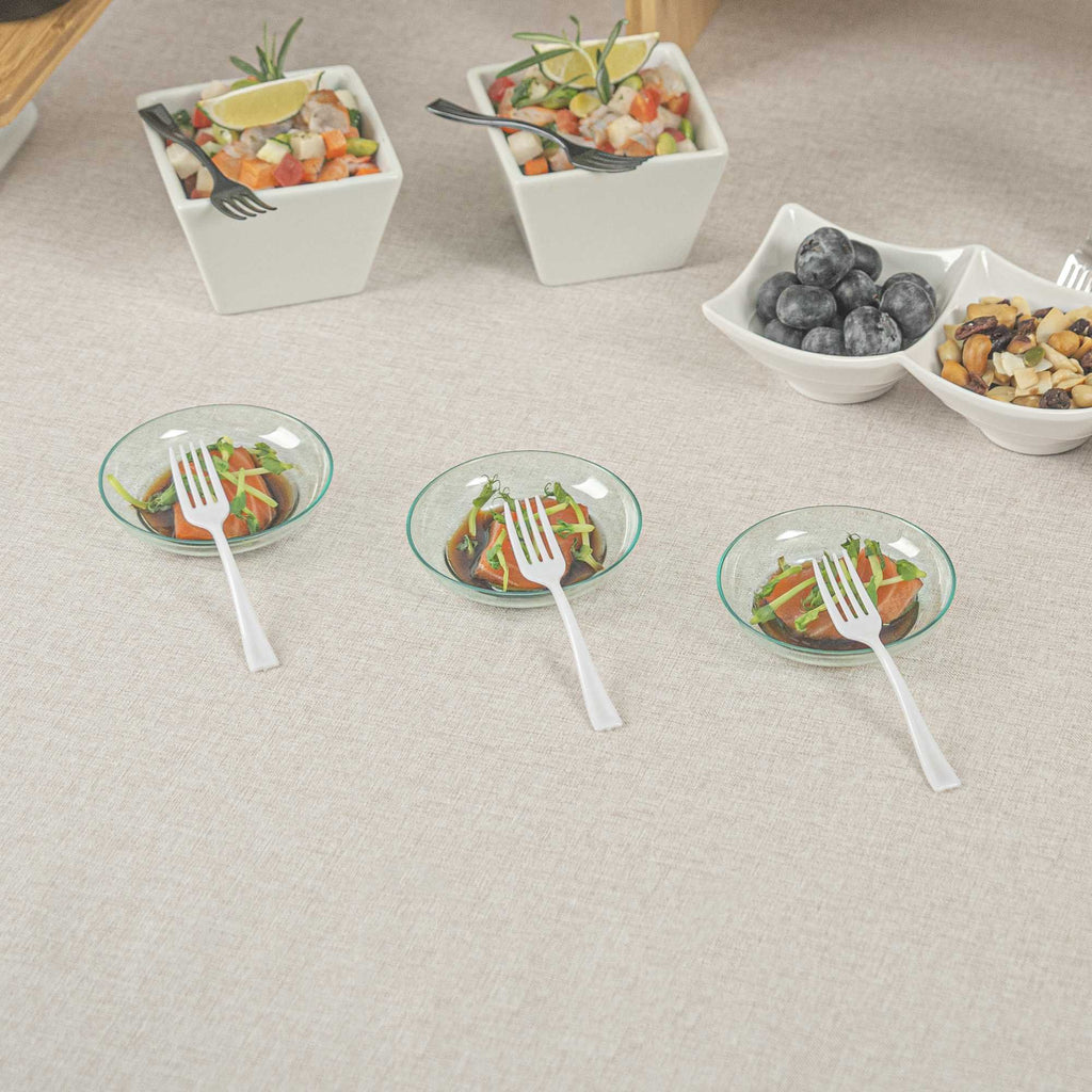 Mini Serve White Plastic Mini Fork - 4" - 500 count box