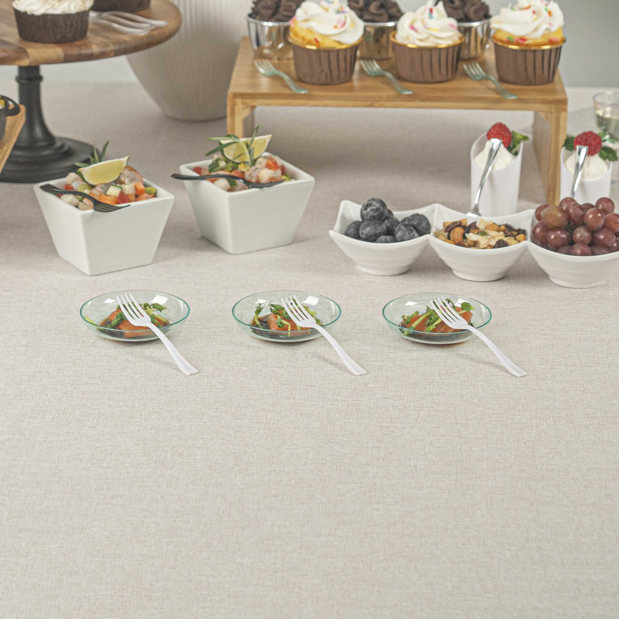 Mini Serve White Plastic Mini Fork - 4" - 500 count box