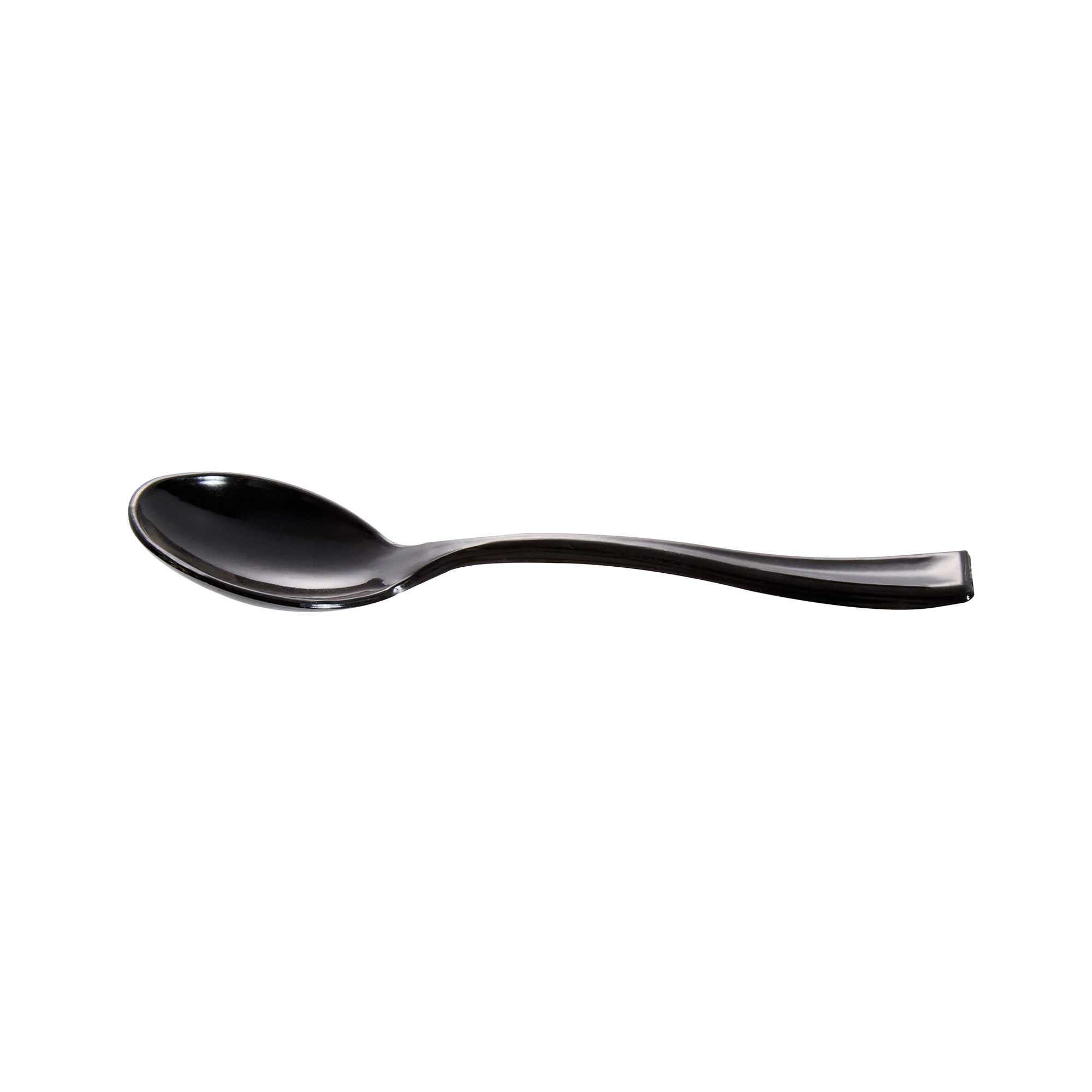 Mini Serve Black Plastic Mini Spoon - 4" - 500 count box