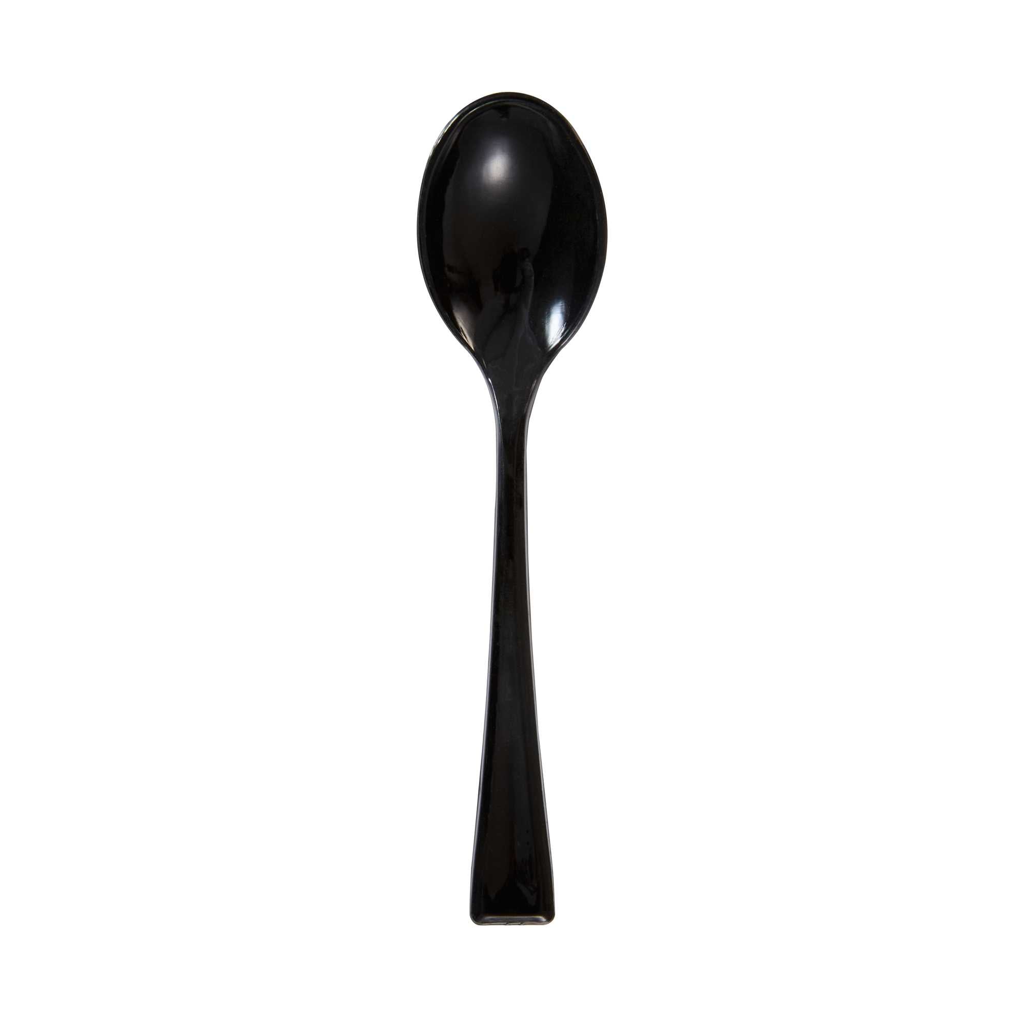 Mini Serve Black Plastic Mini Spoon - 4" - 100 count box