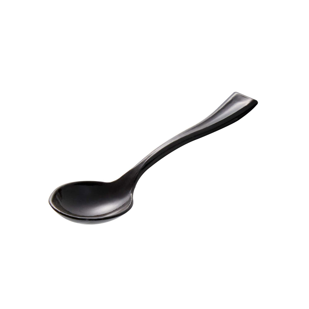 Mini Serve Black Plastic Mini Spoon - 4" - 100 count box