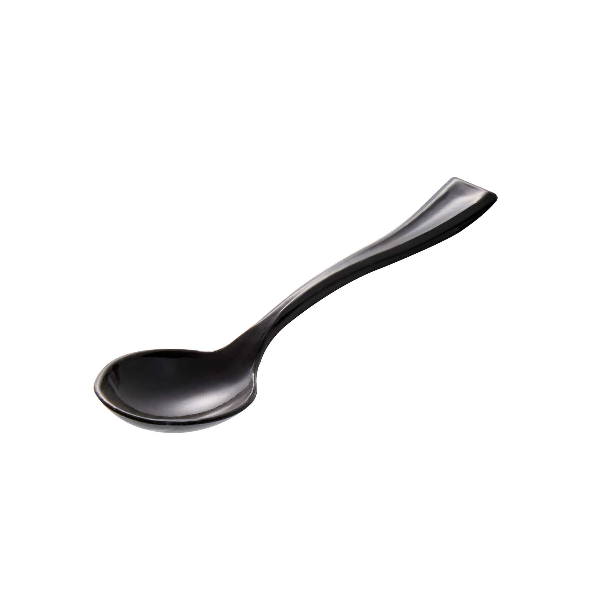 Mini Serve Black Plastic Mini Spoon - 4" - 100 count box