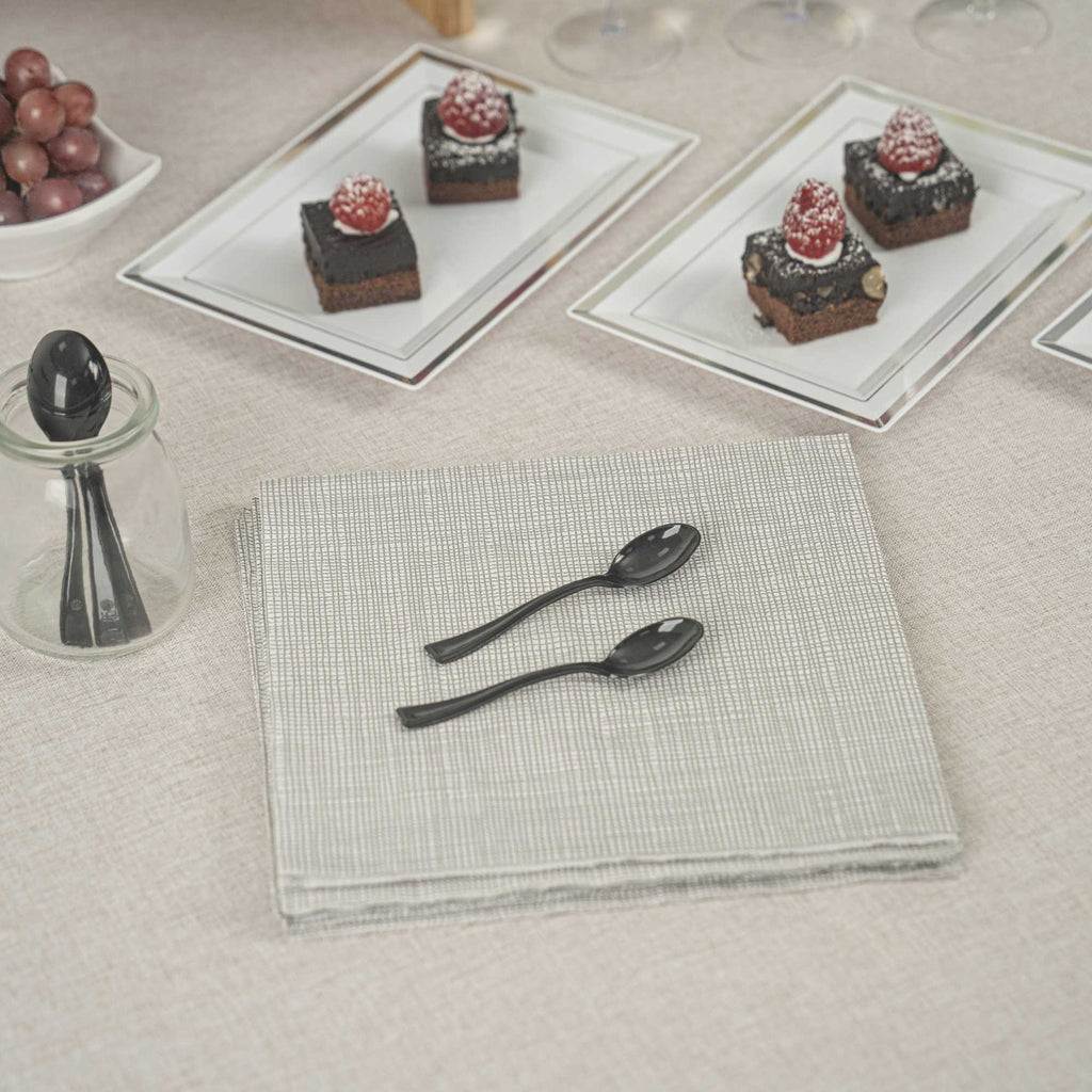 Mini Serve Black Plastic Mini Spoon - 4" - 100 count box