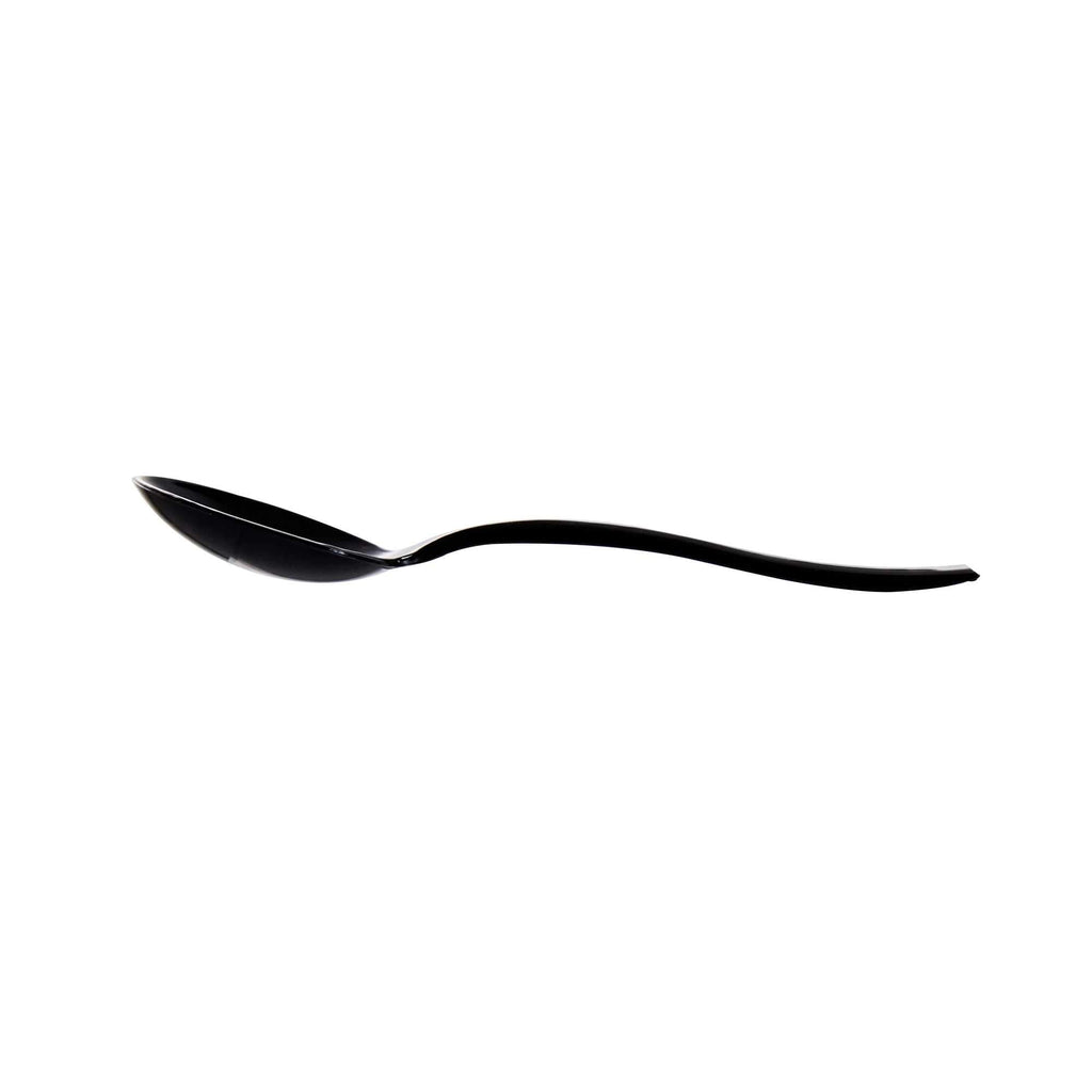 Mini Serve Black Plastic Mini Spoon - 4" - 500 count box