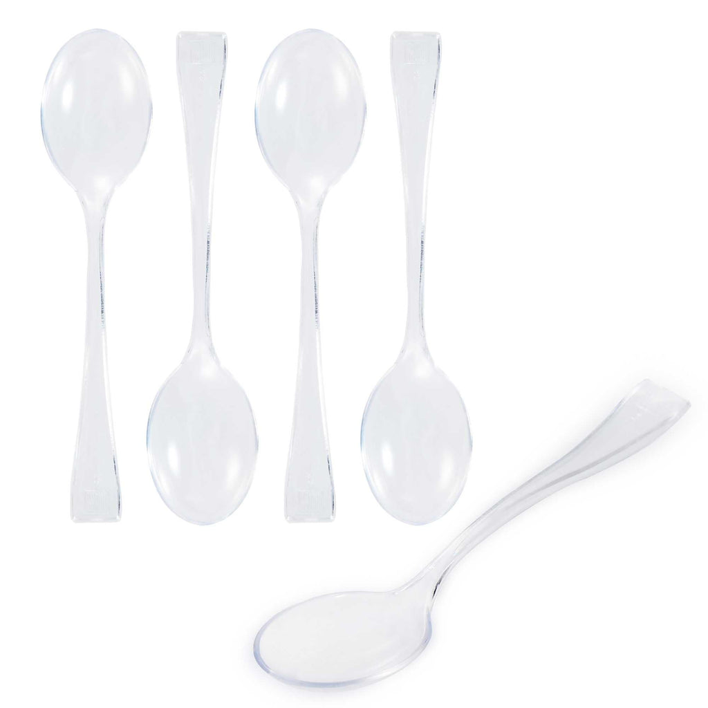 Mini Serve Clear Plastic Mini Spoon - 4" - 100 count box