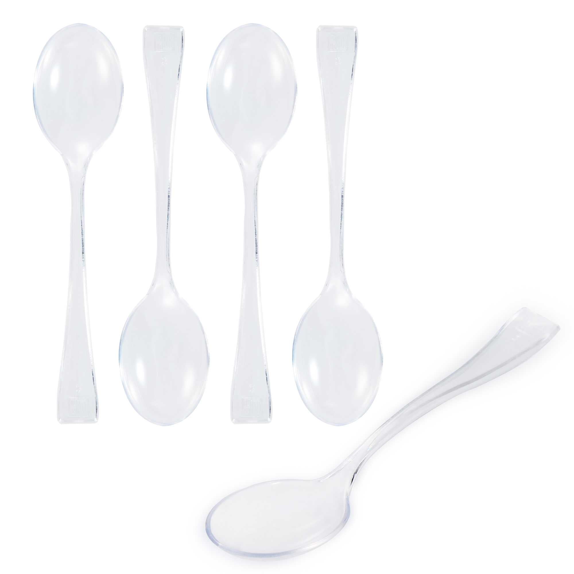 Mini Serve Clear Plastic Mini Spoon - 4" - 100 count box