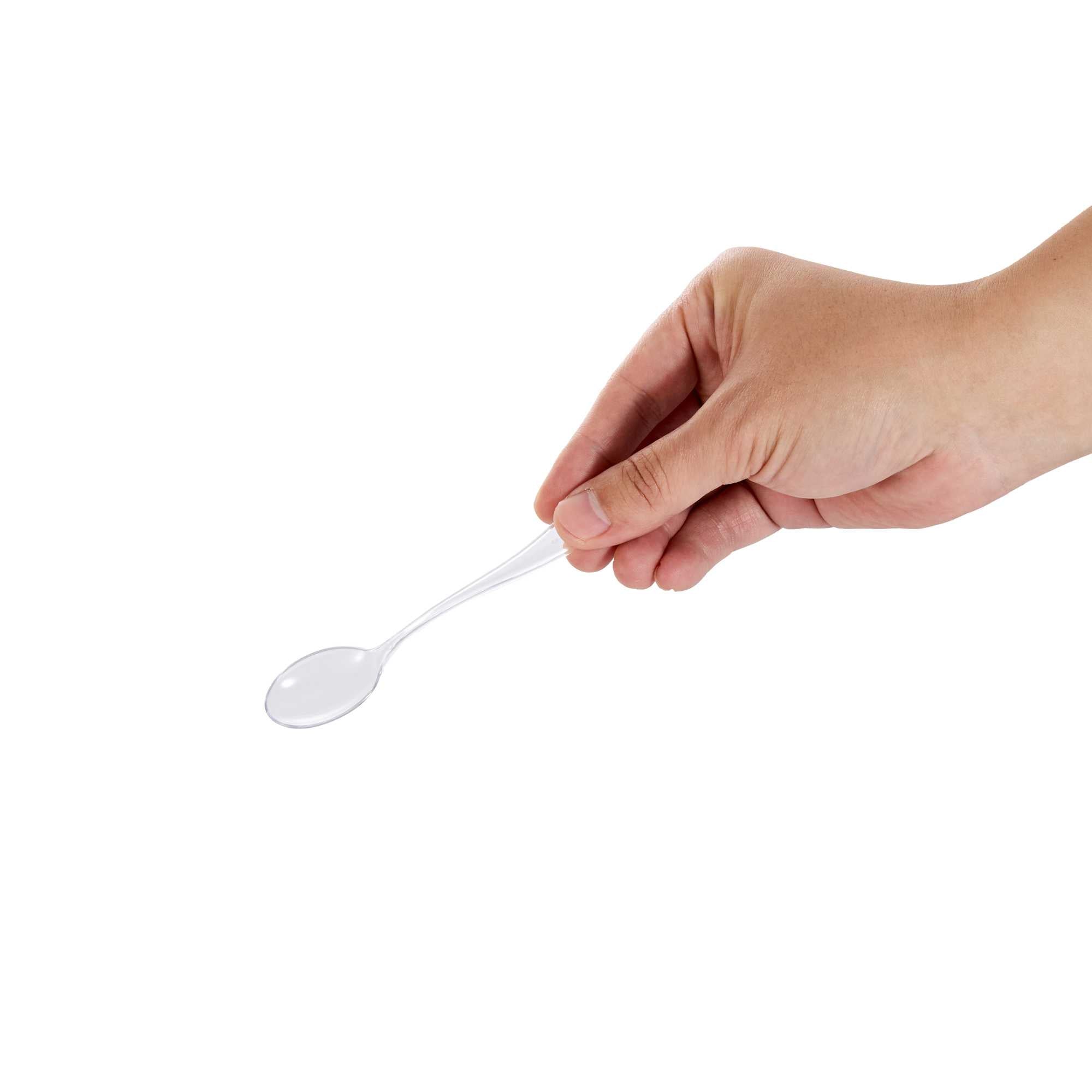 Mini Serve Clear Plastic Mini Spoon - 4" - 100 count box