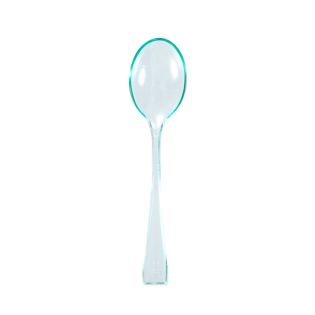 Mini Serve Seagreen Plastic Mini Spoon - 4" - 100 count box