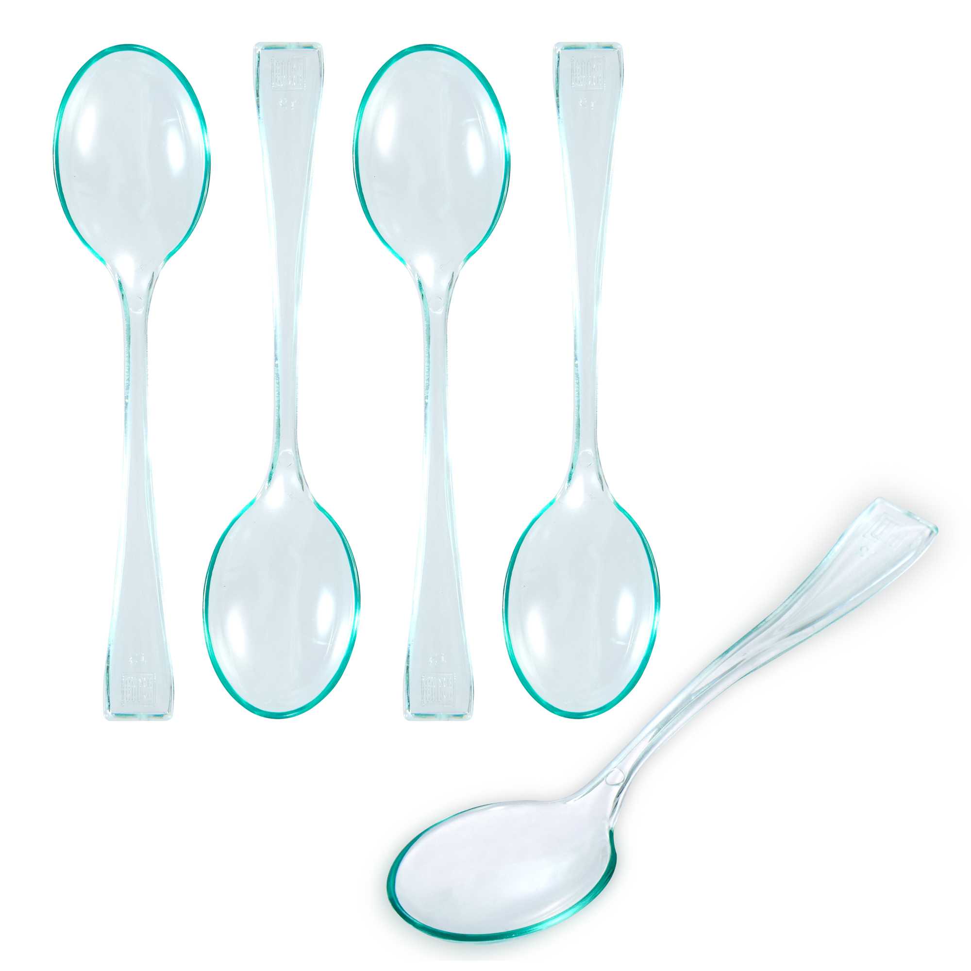 Mini Serve Seagreen Plastic Mini Spoon - 4" - 500 count box
