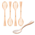 Mini Serve Rose Gold Plastic Mini Spoon - 4" - 100 count box