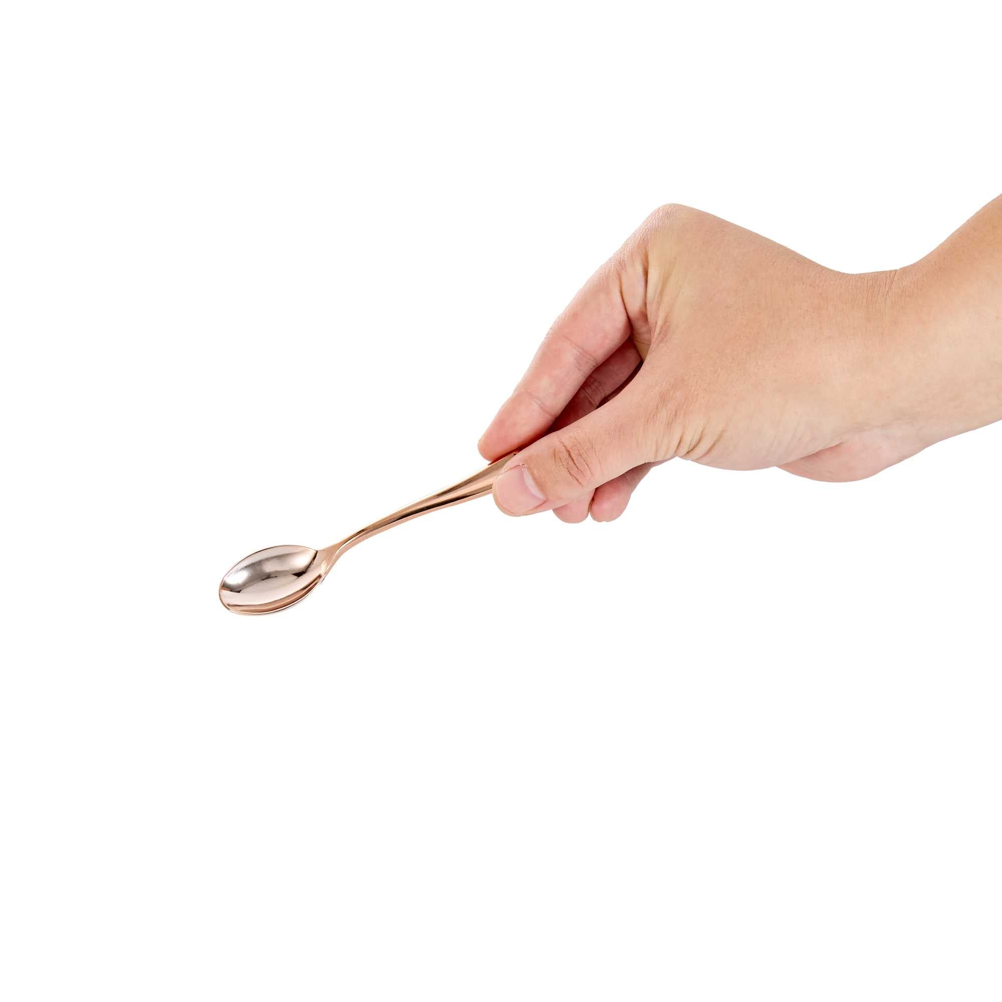 Mini Serve Rose Gold Plastic Mini Spoon - 4" - 100 count box