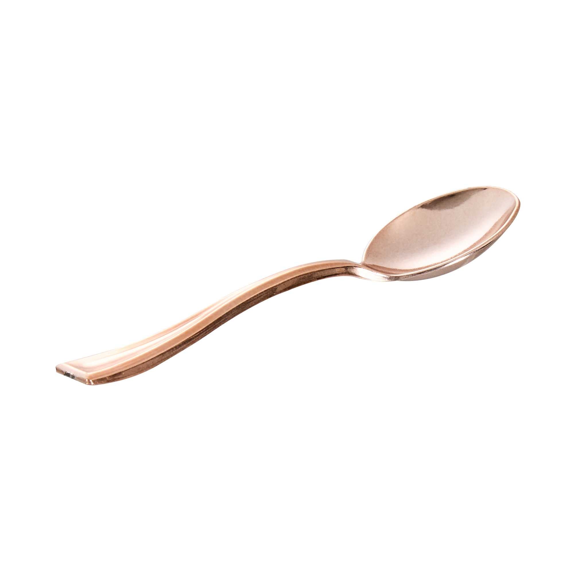 Mini Serve Rose Gold Plastic Mini Spoon - 4" - 100 count box