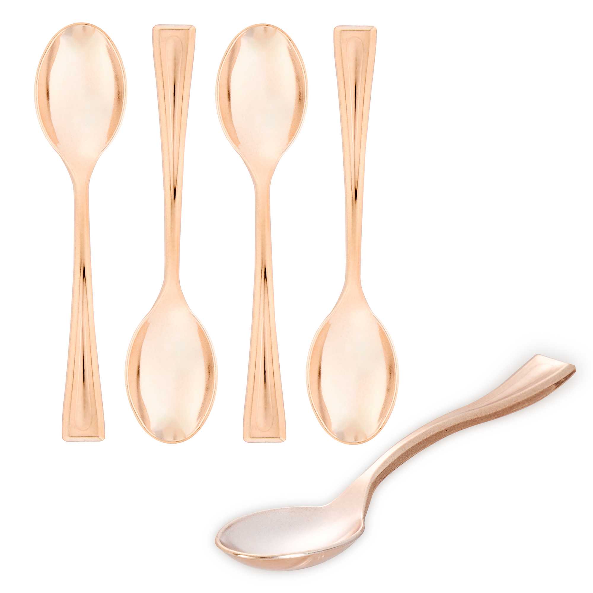 Mini Serve Rose Gold Plastic Mini Spoon - 4" - 500 count box