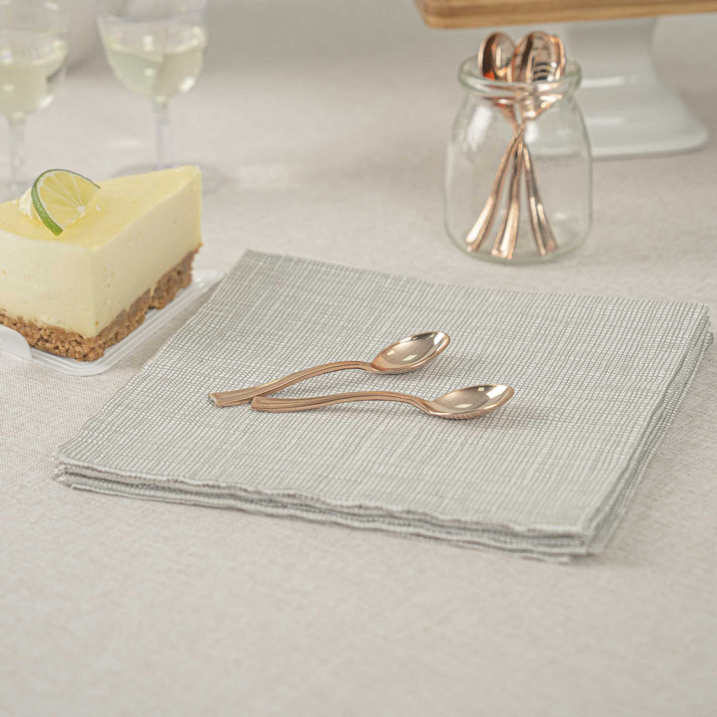 Mini Serve Rose Gold Plastic Mini Spoon - 4" - 500 count box