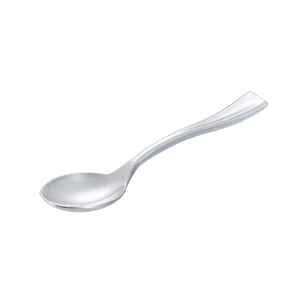 Mini Serve Silver Plastic Mini Spoon - 4" - 100 count box