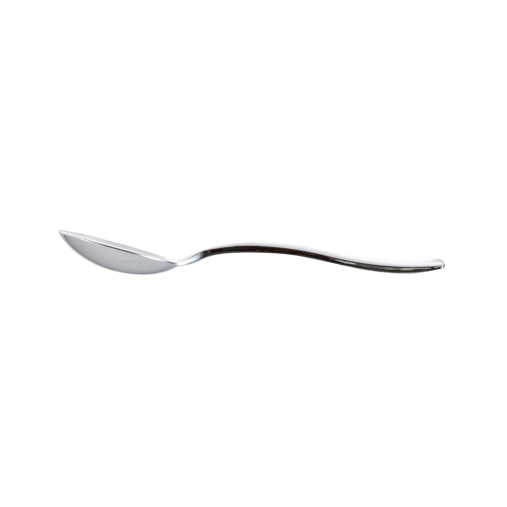Mini Serve Silver Plastic Mini Spoon - 4" - 100 count box