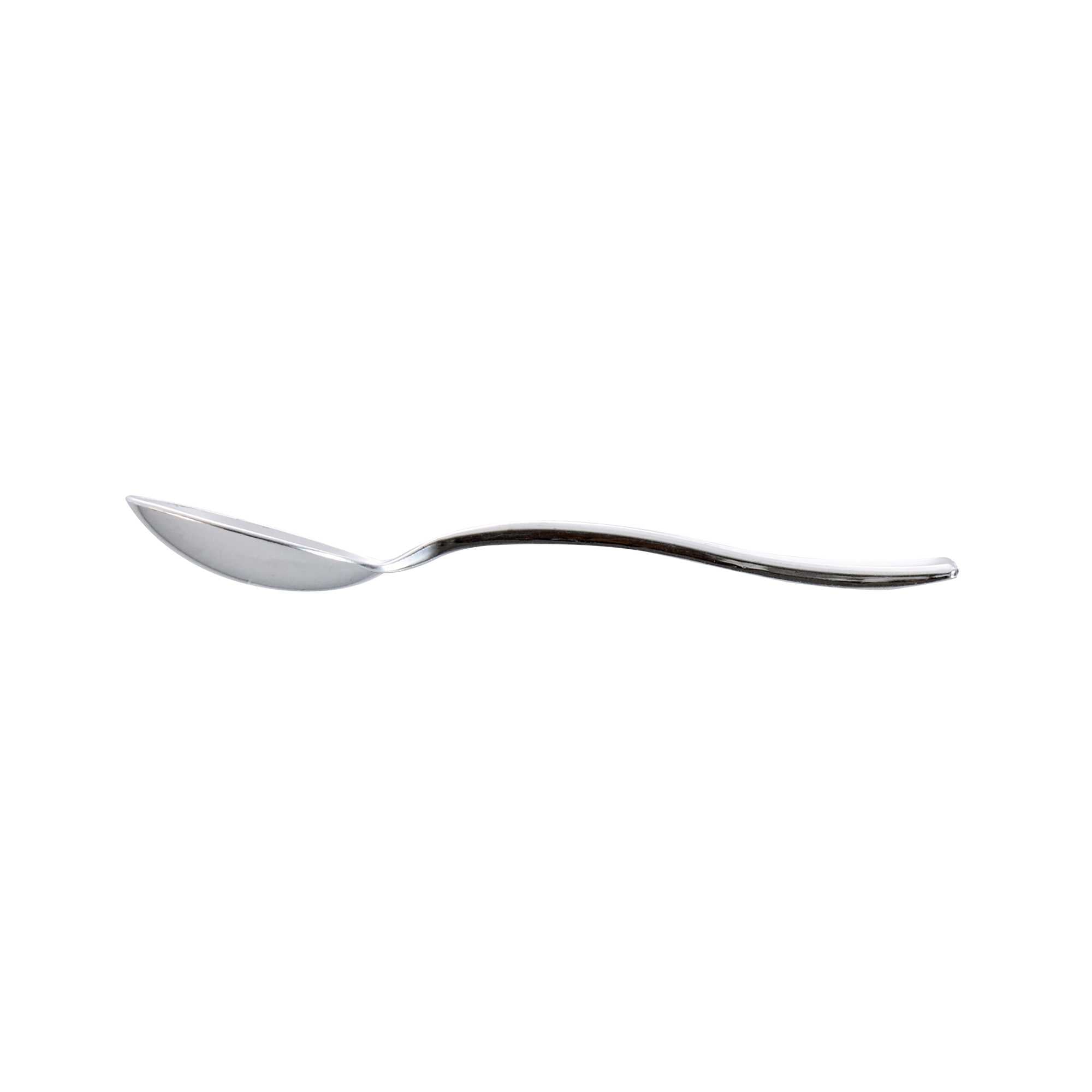 Mini Serve Silver Plastic Mini Spoon - 4" - 100 count box