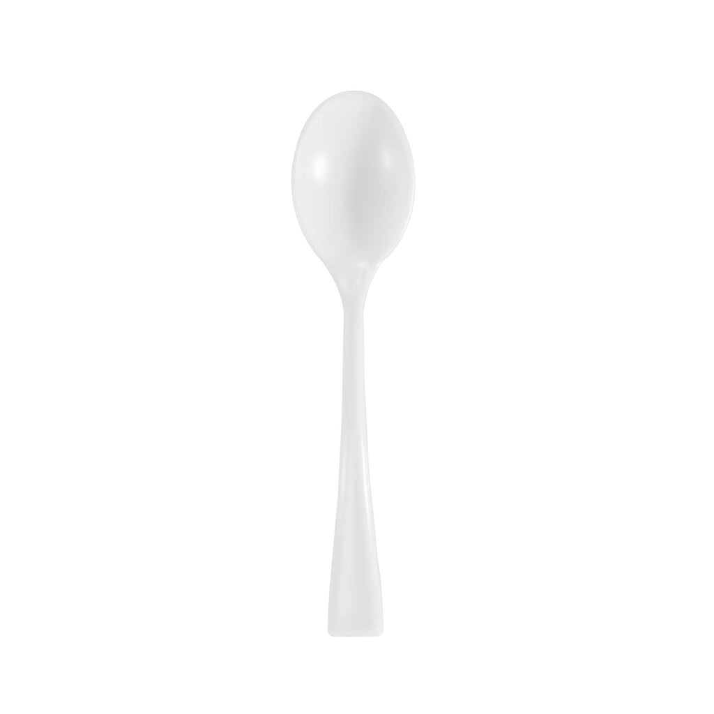 Mini Serve White Plastic Mini Spoon - 4" - 100 count box