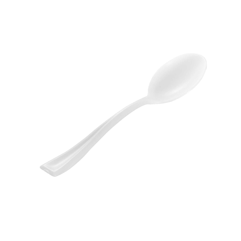 Mini Serve White Plastic Mini Spoon - 4" - 100 count box