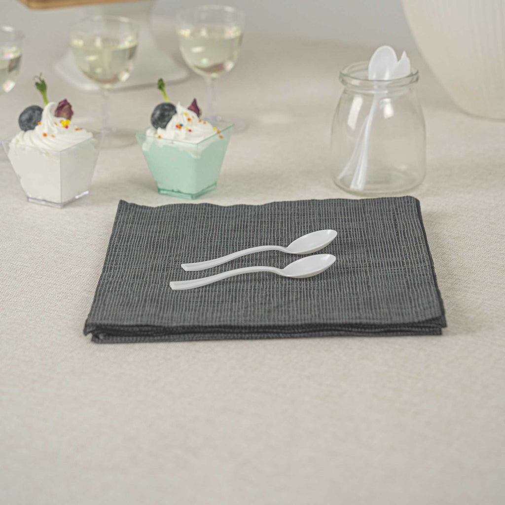 Mini Serve White Plastic Mini Spoon - 4" - 100 count box