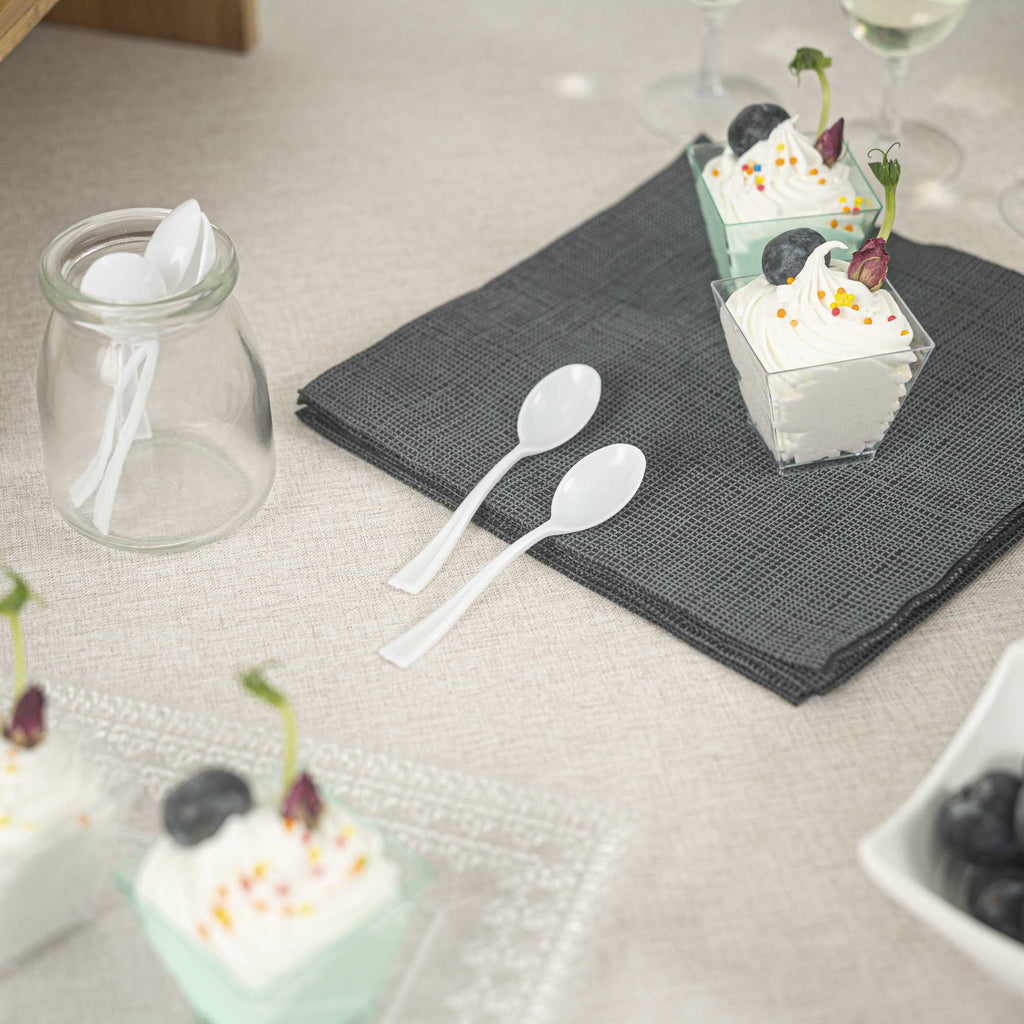 Mini Serve White Plastic Mini Spoon - 4" - 100 count box