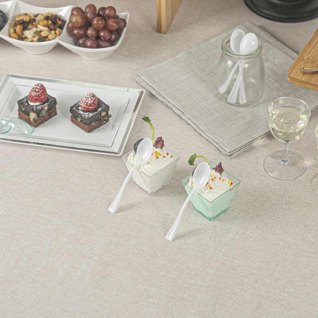 Mini Serve White Plastic Mini Spoon - 4" - 100 count box