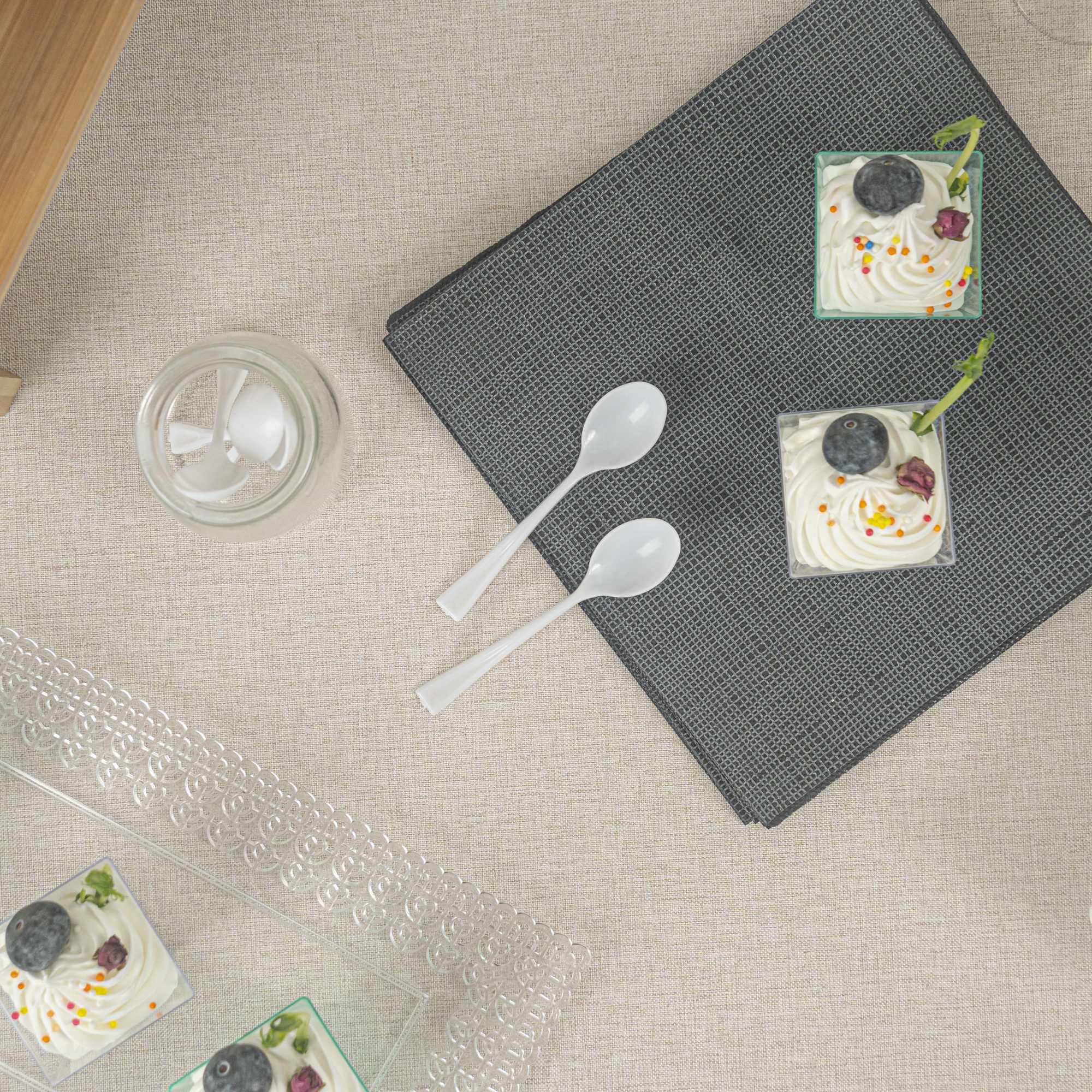 Mini Serve White Plastic Mini Spoon - 4" - 100 count box