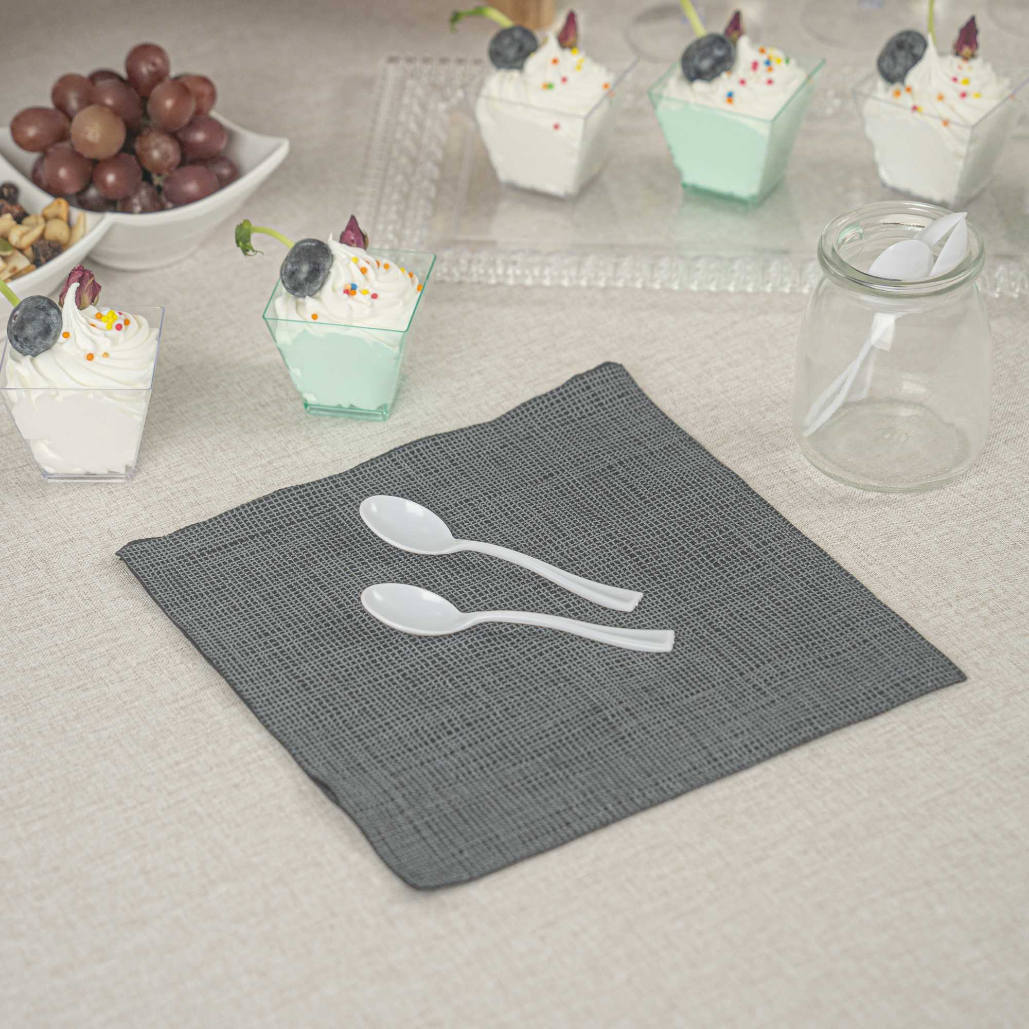 Mini Serve White Plastic Mini Spoon - 4" - 500 count box