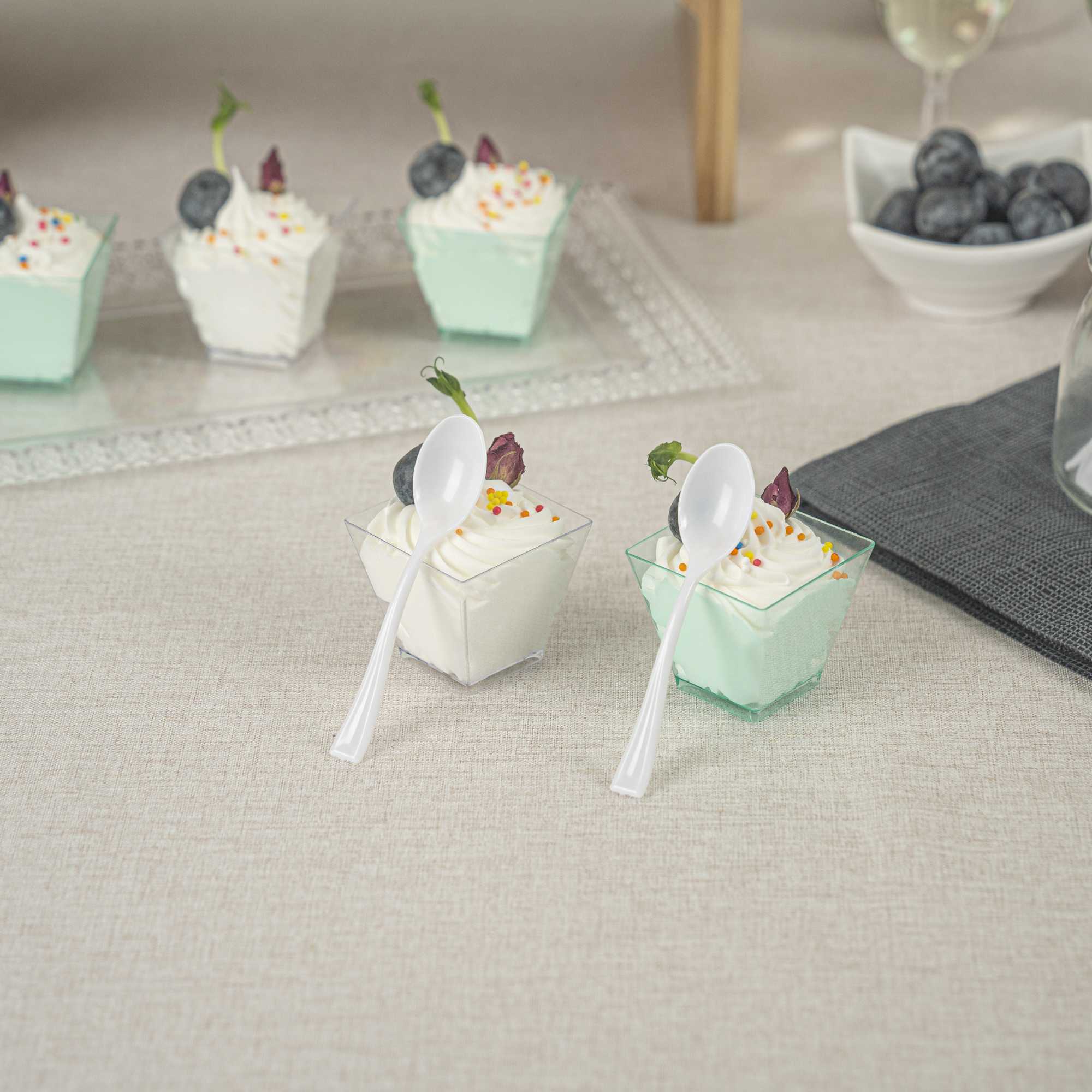 Mini Serve White Plastic Mini Spoon - 4" - 500 count box