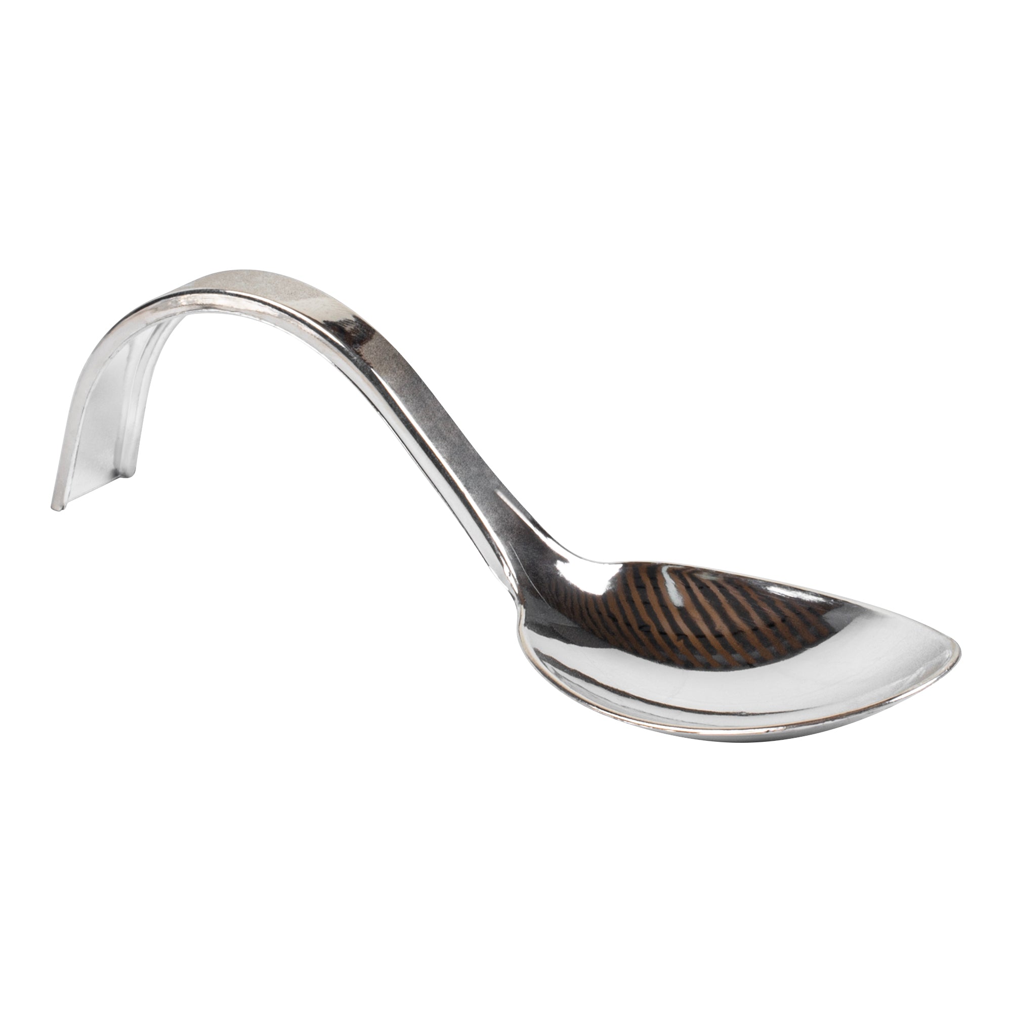 Mini Serve Silver Plastic Curly Tasting Spoon - 4" x 1" x 1 1/2" - 100 count box