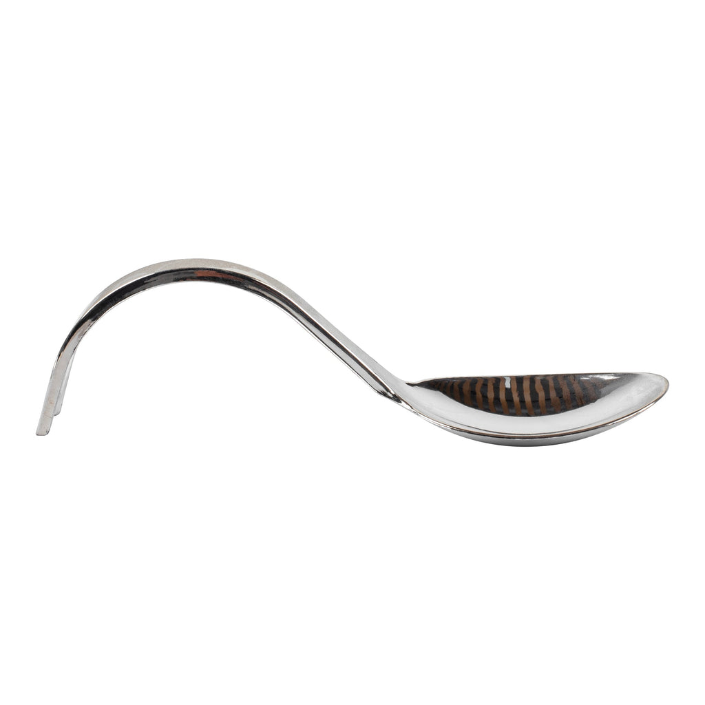 Mini Serve Silver Plastic Curly Tasting Spoon - 4" x 1" x 1 1/2" - 100 count box