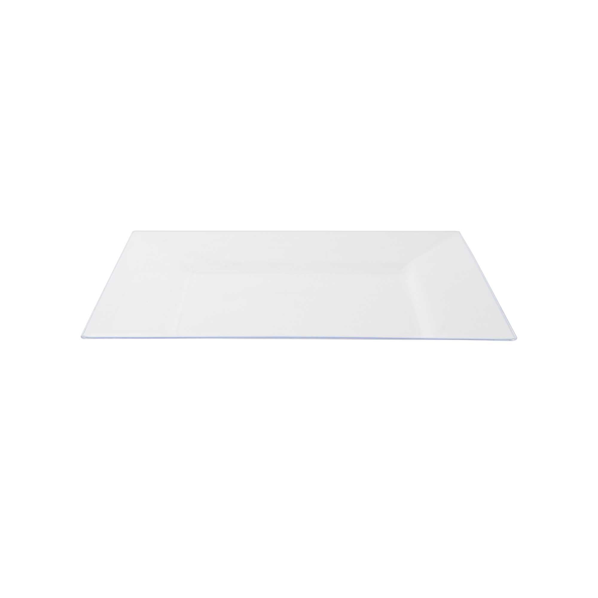Maxi Serve Square Clear Plastic Modern Plate - 9 1/2" x 9 1/2" x 1/2" - 100 count box