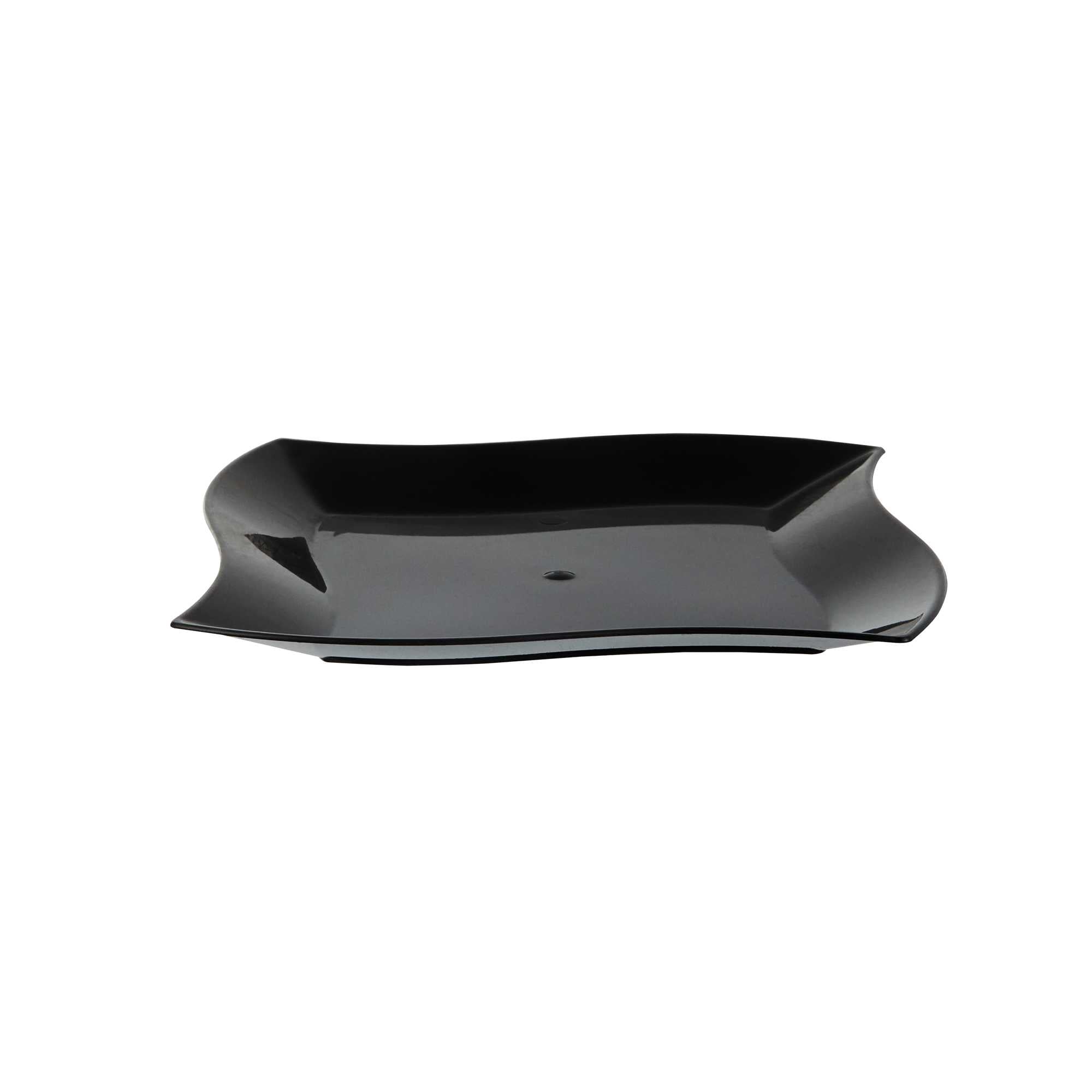 Maxi Serve Square Black Plastic Medium Aqua Plate - 7" x 7" x 1/2" - 100 count box