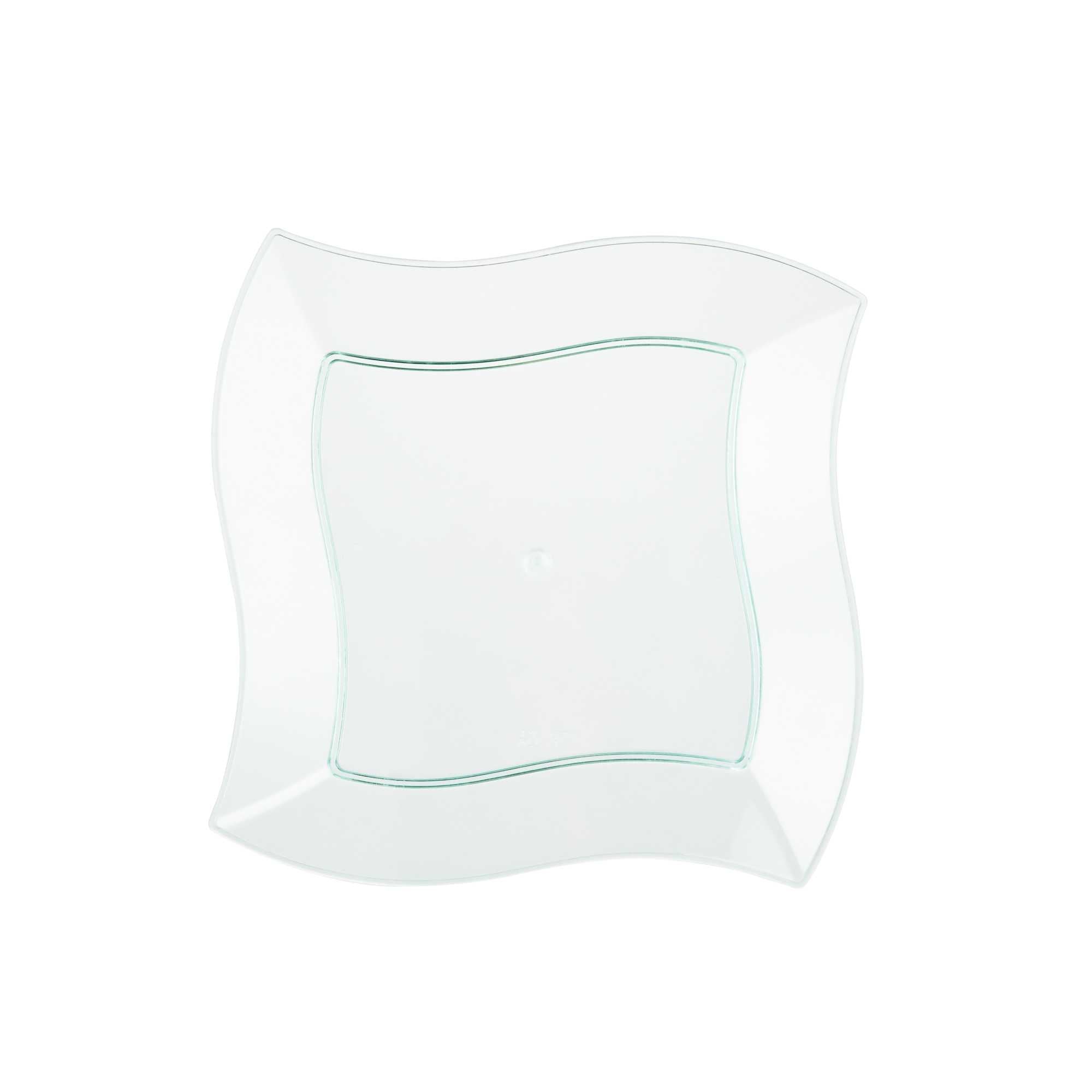 Maxi Serve Square Seagreen Plastic Medium Aqua Plate - 7" x 7" x 1/2" - 100 count box